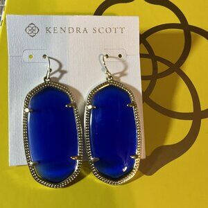 Kendra Scott Retired Danielle Earrings- Cobalt Blue